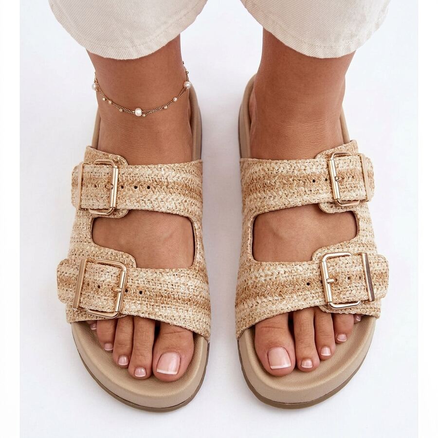 Anika Beige Slides