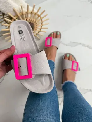 Mules Clasp Grey