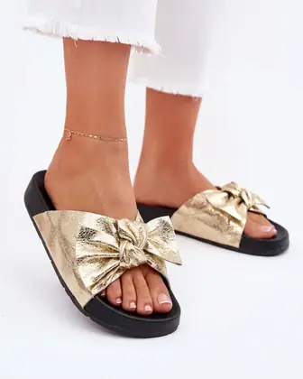 Mules Comfort Bow Gold